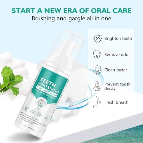 2PCS Foam Toothpaste, Whitening Baking Soda Toothpaste, Ultra-fine Mousse Foam Deeply Cleaning Gums, for Great Oral Care & Whitening Result Blueberry and Mint