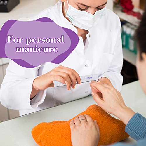 Xinnun 150 Pcs Nail Files 100/180 Grit Double Sides Professional Reusable Emery Board Nail Files for Acrylic Manicure Tools Suit for Home Salon