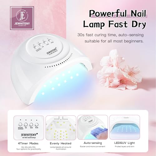 JEWHITENY 27 Colors Nail Polish Kit with U V Light, U V LED Nail Dryer Lamp Curing Gel Nail Polish Set Popular Gel Polish Set DIY at Home, Nail Manicure Tools