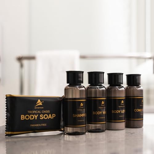 80 Piece Set Hotel Guest Soaps for Bathroom, Travel Size Bulk AirBnB Toiletries Set, Supplies for Guests, 20 Pack w/ 20 Shampoo 20 Conditioner 20 Body Wash 20 Lotion