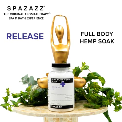 Spazazz Full Body Hemp Soak - 1000mg Hemp - Spa Hot Tub & Bath Aromatherapy Bath Salt Crystals - 538g/19oz (Release 22)