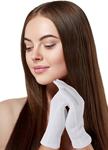 XXL Extra Extra Large 5 Pairs 100% Premium Cotton Gloves for Dry Hands | Moisturizing Overnight Gloves for Eczema, Psoriasis & Skin Spa Treatment for Women & Men | Free Laundry Bag