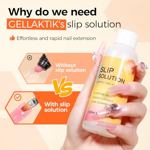 100Pcs Nail Forms Kit, 10 Sizes Reusable Dual nail Forms for Poly Gel & Builder Gel, 120ml Slip Solution Liquid, 6 Clips, Dual-Ended Brush, Nail Art Cup, DIY Pedicure Kit for Beginners