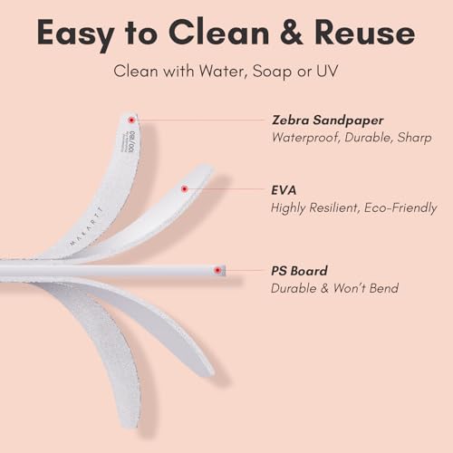 Makartt Nail File, 100/180 Grit 20 Pcs Nail Files for Natural Nails, Professional Strong Emery Boards for Nails Doubled Sides Washable Fingernail Files Manicure Tool Set