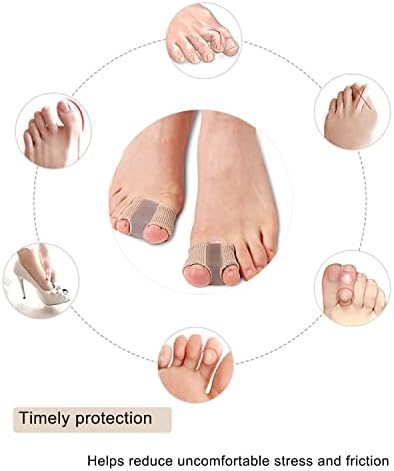Bunion Toe Separators for Overlapping Toes Women Men, Gel Toe Spacers Bunion Corrector with 2 Loops for feet (4PC)