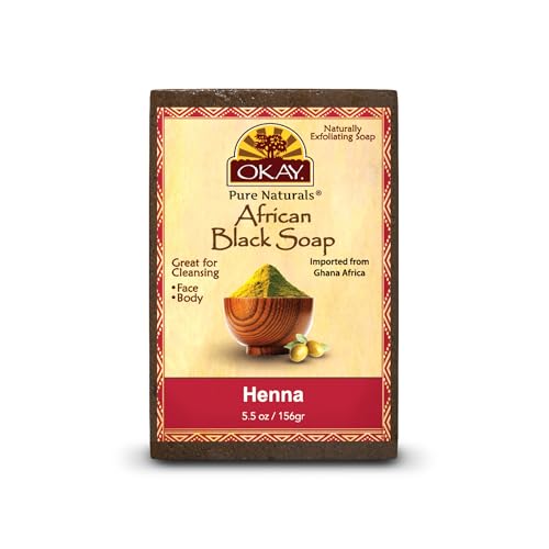 OKAY Pure Naturals AFRICAN BLACK SOAP HENNA 5.5oz / 156gr