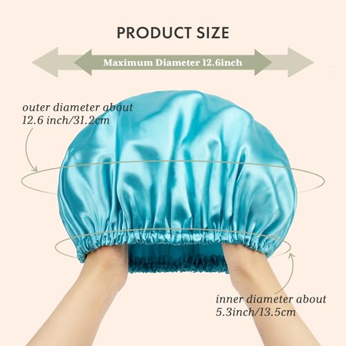 AmazerBath Shower Cap, 4-Pack Shower Caps for Women, Double Waterproof Layers Bathing Shower Hair Caps Protection EVA Shower Caps Reusable, Large Size