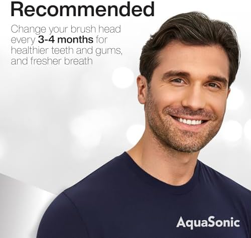 AquaSonic Duo Series Replacement Brush Heads | for Normal & Sensitive Teeth | Compatible with Duo Series & Home Dental Center Toothbrush Handles | NOT Compatible with Duo Series Pro