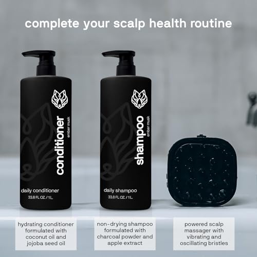 Black Wolf Mens Shampoo & Conditioner Set for Oily Hair - Oil Control Shampoo with Moisturizing & Deep Cleansing Formula - Conditioner for Soft & Silky Strands - Daily Hair Care for Men