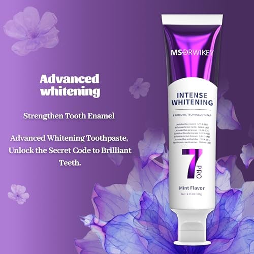 SP-6 Toothpaste & 7-Pro Intense Whitening Toothpaste 2-Pack – 6 Probiotics, Deep Whitening, Purple Beads, Fluoride-Free, Enamel Safe