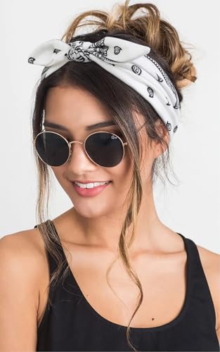 6 Packs Bow Headbands for Women Girls Boho Bandana Headband Paisley Printed Head Bands for Women’s Hair Non Slip Cute Knotted Womens Hairbands Head Wraps Turban Hair Accessories