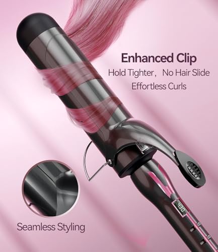 2 Inch Curling Iron for Long Hair, Large Barrel Curling Iron 2 Inch for Loose Curls, 14 Heat Settings Big Barrel Curling Iron, Ceramic Curling Iron 2 Inch Barrel with Argan Oil Infused