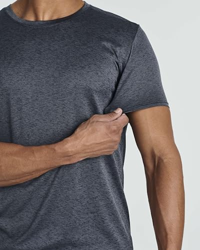 5 Pack Men’s Active Quick Dri Dry Fit Crew Neck T Shirts Athletic Running Gym Workout Short Sleeve Tee Tops Camisas Para Hombres Summer