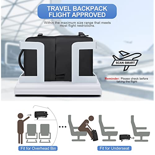 coofay Large Travel Backpack For Women Airline Approved Carry On Waterproof Sports Luggage Casual Daypack Small Hiking Backpack Black