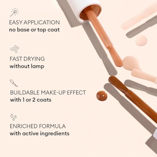 Manucurist Active Smooth 00 Nail Concealer Polish & Care - 2 in 1 Nude Nail Polish : Nail Strengthener and Growth - No Lamp - Ridge Filler for Nails - Natural Rosé Nail Polish