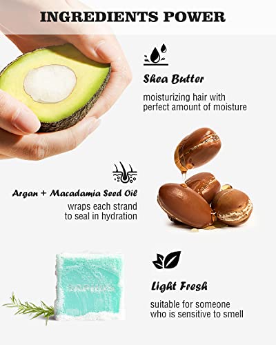 6Pcs Sulfate-Free Shampoo Bars for Dandruff & Oily Hair Control - Natural Solid Shampoo Soap Set (8.46oz Travel Size) - Vegan, Cruelty-Free Hair Care for Women & Men - Blue