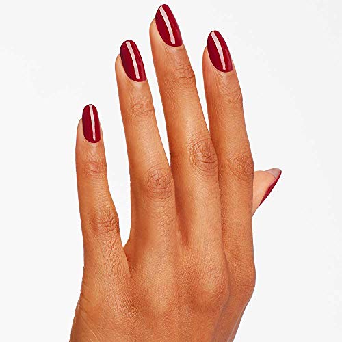 OPI Nail Lacquer Nail Polish | Opaque Dark Red Crème Chip Resistant Nail Polish | Vegan, Fast Drying, Streak Free