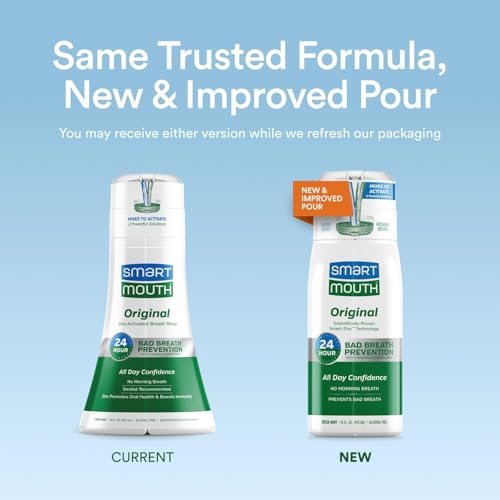 SmartMouth Original Activated 2-Pack Mouthwash & Single Packs, Travel Mouthwash, Fresh Mint