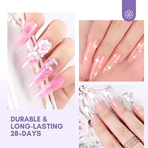 SAVILAND Acrylic Nail Kit with Drill: Professional Clear Pink White Acrylic Powder and Liquid Set with Brush for Beginner Application at Home Salon DIY Nail Extension