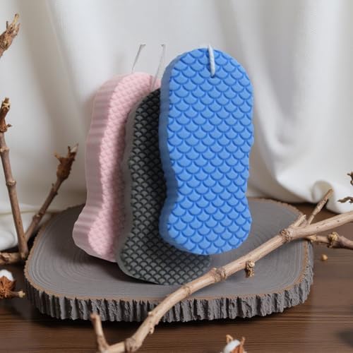 4pcs Exfoliating Bath Sponges, Body Exfoliating Scrubber,Soft Bath Shower Sponge for Removing Dead Skin(Pink&Blue&White &Gray)