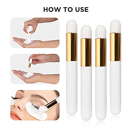 BEYELIAN 20 Pcs Lash Shampoo Brush Set, Eyelash Extension Cleanser, Blackhead Remover, Nose Pore Deep Cleaning, Soft and Comfortable Facial Makeup Remover Tools White