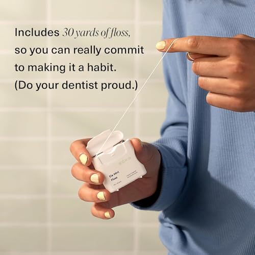 Boka Ela Mint Woven Dental Floss, Made from Natural Vegetable Wax, Teflon-Free and Petroleum-Free, 30 Yards of Waxed Floss (Pack of 3)