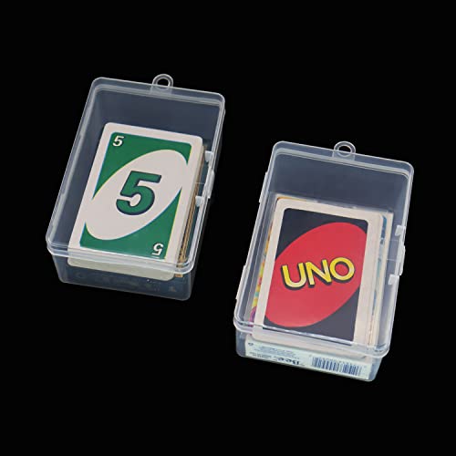 Plastic UNO Card Case Holder Designed for 112Pcs Classic Mattel UNO Card Game, High Capacity Playing Card Case Box Storage (NO Cards) (Set of 2)