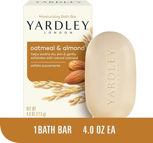 Yardley Oatmeal and Almond Bar Soap, Oatmeal & Almond, 4 Ounce (Pack of 4)