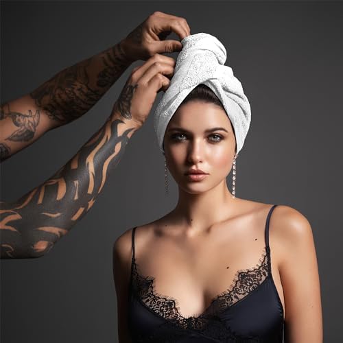 ColorSafe 100% Cotton Bleach Proof Salon Hair Towels for Hairstylists, Barbers, Spa, Gym in White, 16" by 29", 6 Count Absorbent Stain Resistant Towels for Drying Curly, Long, Wavy Hair