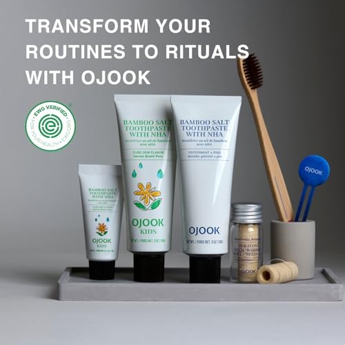 Bamboo Salt Toothpaste with nHA | Fluoride Free, Nano Hydroxyapatite, Remineralizing, Sensitive Teeth, Whitening - Dentist Recommended Oral Care - Pepperming & Pine Flavor, 3 Fl Oz 1 Pk