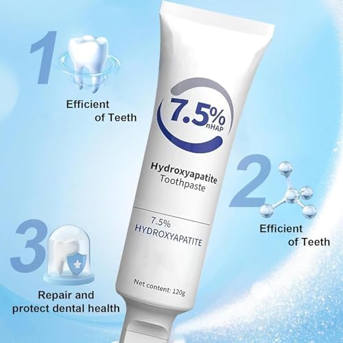 Hydroxyapatite Toothpastes for Enamel Protection and Tooth Strengthening, Gentle and Effective Formula, Fluoride-Free Formula for Sensitive Teeth, Use for Oral Health (2pcs)