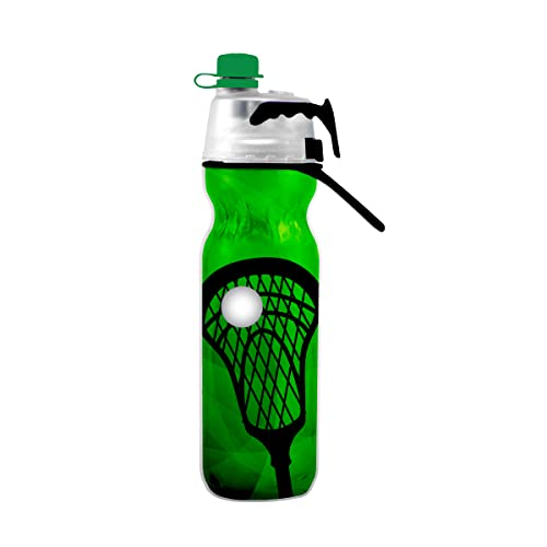 O2COOL Mist 'N Sip Misting Water Bottle 2-in-1 Mist And Sip Function With No Leak Pull Top Spout Sports Water Bottle Reusable Water Bottle - 20 oz (Lacrosse)