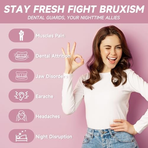 4 Pack Pink Kids Mouth Guard for Teeth Grinding,Comfortable Night Guard,Moldable Child Bite Guard for Clenching Teeth, Mouthguard for Kids