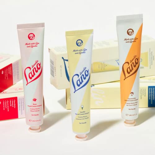 Lanolips Hand Cream - Lanolin Lotion with Rose Oil, Shea Butter & Vitamin E - Cuticle & Hand Cream for Dry Cracked Hands - Cruelty-Free, Dermatologist Tested - Rose (50ml / 1.69 fl oz)