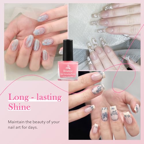 Biutee Nail Stamping Polish 12 Colors 6ML for Stamping Plates Air Dry With Gift Box