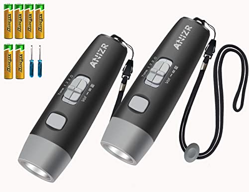 ANIZR Electronic Whistle 3 Tone,Three Adjustable High Volume Referee Whistles with Lanyard Handheld Sports Emergency Whistles for Coach,Police,Teacher,P.E, Outdoor Camping Hiking Boating (Black/2pcs)