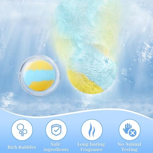 Bath Bombs Set 50 PCS with 10 Rich Scents, Bath Bombs for Women, Natural Bubble Bombs with Shea Butter & Safe Oil, Ideal for Christmas, Birthday, Valentine's Day Mother's Day Present