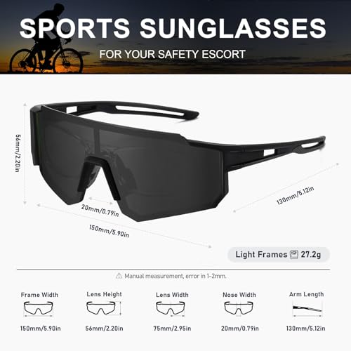 TURBOPEP Polarized Sports Sunglasses for Men and Women,Fishing Cycling Mountain Bike Baseball Sunglasses with UV Protection