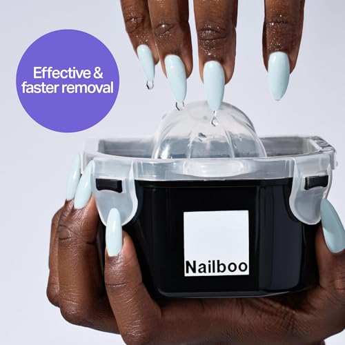 Nailboo 100% Acetone Nail Polish Remover & Soak Bowl, Gel Polish Remover for Nails, Pure Acetone Polish and Dip Powder Remover, Nail Salon Quality Removal, 16 Fl Oz