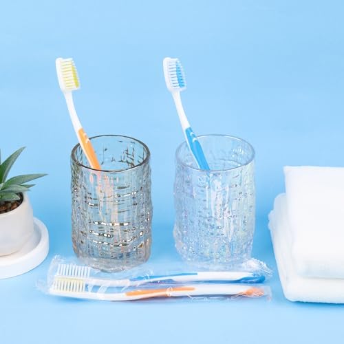 200 pcs Disposable Toothbrushes Individually Wrapped Bulk Toothbrush Pack, Medium Soft Toothbrushes for Adults, Kids, Guests, Travel, Hotel, Nursing, Donation (2 Colors)