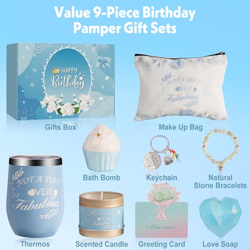 Birthday Gifts for Women, Relaxing Bath Set, Spa Gifts Basket Self Care for Women Friends, Mom ,Sister, Coworker, Wife, Girfriend
