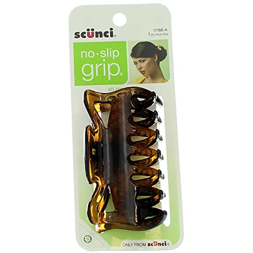 Scunci Tortoise Shell No Slip Grip Jaw Clip - 1 Count (Pack of 1) - Women's Hair Clip - Practical/Functional - Target Audience: Girls with Thick Hair