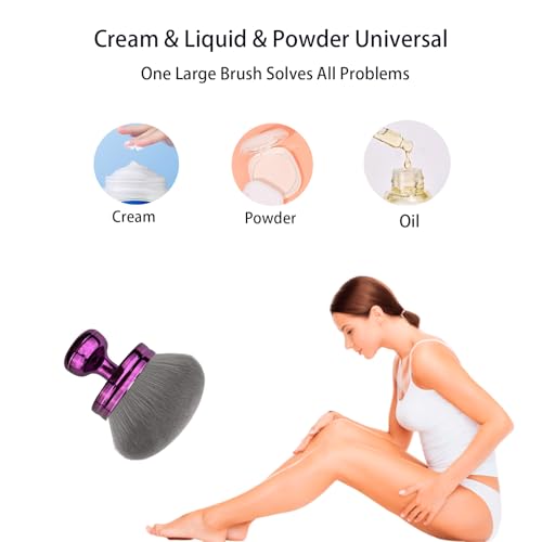 Extra Large Body Makeup Brush for Self Tanner, 3 Inch(76mm) Wide Round Head Brush, Body Brush for Self Tanner, Blends Bronzer, Foundation, Leg & Back Makeup, Wet & Dry Use, Even Application