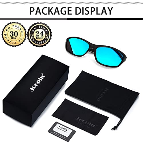 Joopin Sport Sunglasses Lightweight Running Glasses Polarized UV400 Trendy Wrap Around Shades for Women Men Sunnies (White Mirrored Green)