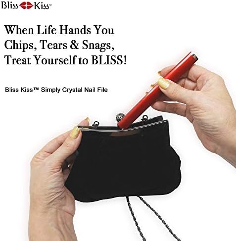 Bliss Kiss Simply Crystal Nail File - Large - Czech Glass - with case and Sleeve