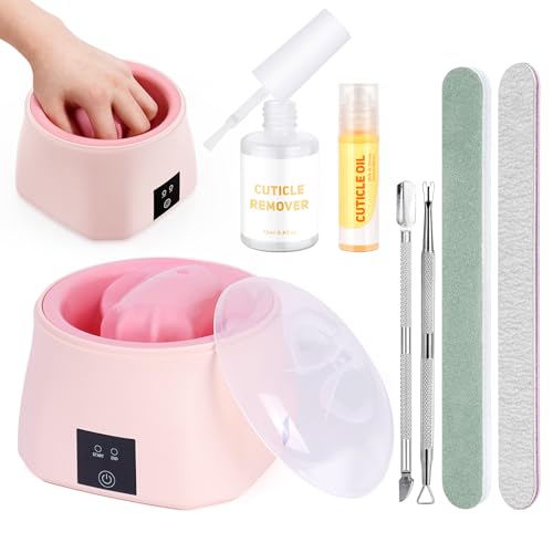 Quaferen Nail Soaking Bowl Heated: 50% Faster Soak Off Gel Polish Dip Powder Remover Bowl- Electric Soak Off Acrylic Nail Remover Manicure Bowls for Salon Home