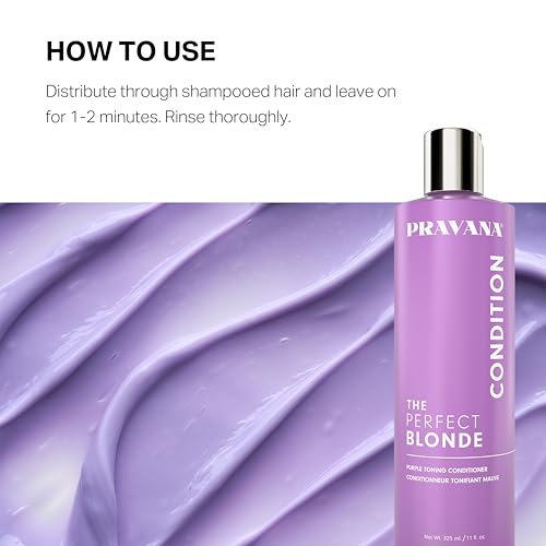 Pravana The Perfect Blonde Purple Toning Conditioner | Neutralizes Brassy, Yellow Tones | For Color-Treated Hair | Adds Strength, Shine, Elasticity
