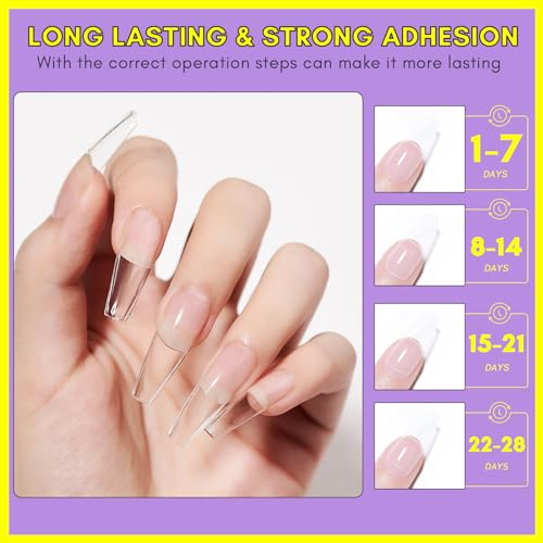 Makartt Nail Glue for Acrylic Nails UV Gel Curing Needed 3 in 1 Super Strong Brush on Nails Glue for Press on Nails Soak Off for Gel Nail Tips Nail Adhesive Bond Nail Base Coat Slip Solution 15ML 2pcs