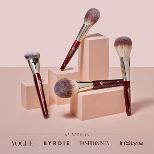 BK BEAUTY - ESSENTIALS FACE BRUSH SET (4PC) - Professional Makeup Brush Set for Liquid or Cream Foundations, Powder, Bronzer, Blush | Premium Makeup Brushes for Flawless Application