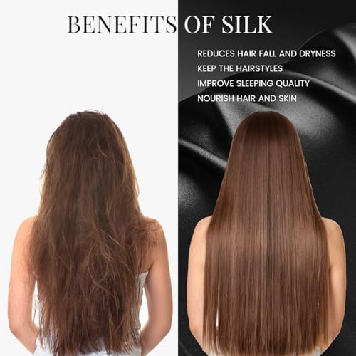 19 Momme 100% Mulberry Silk Cap for Sleeping Women,Adjustable Long Silk Bonnet for Curly Hair Elastic Night Cap